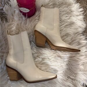 TBA Cream Heeled Boots